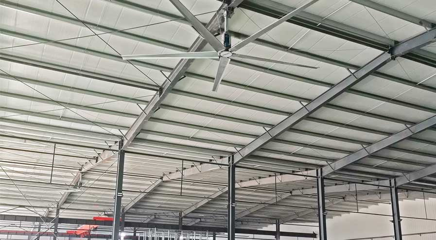 泰州一万平厂房永磁工业大风扇安装实景