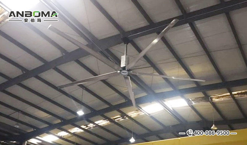 仓储物流园区永磁工业大风扇通风除湿现场