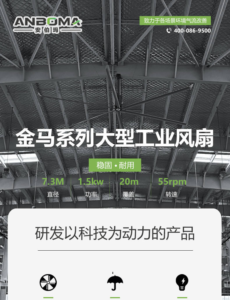 安伯玛金马系列三相异步大风扇