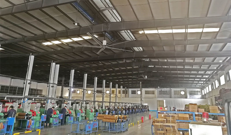 安伯玛永磁工业大风扇在盐城养殖厂房中的应用实景